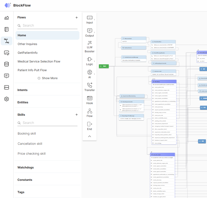 Figure 1 — BlockFlow conversation designer